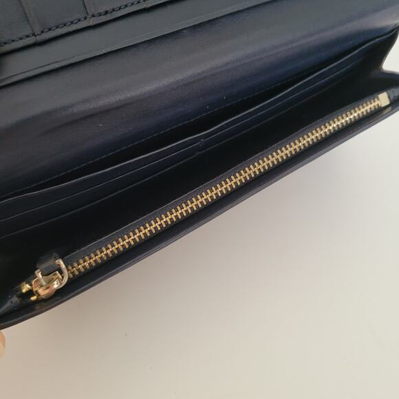 Paul Smith Designer Checkbook Card Bill Holder Wallet Brown Blue Bifold Leather - Picture 4 of 13